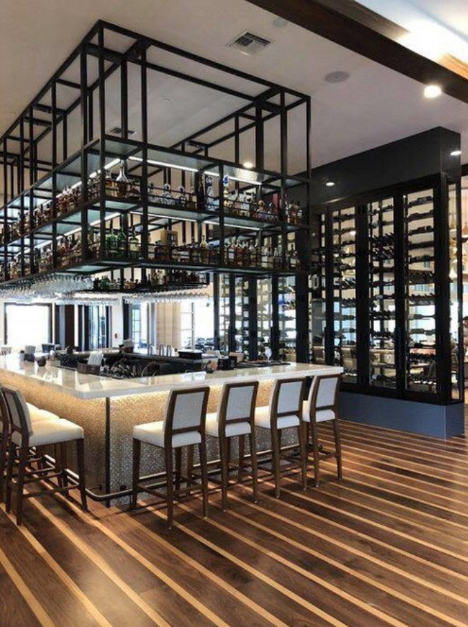 Designer restaurant wine storage